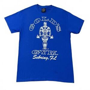 Vintage Golds Gym Sebring Florida Blue T Shirt Size Medium Made In USA